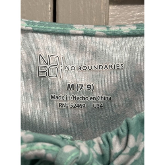No Boundaries Green/White Floral Sun‎ Dress Ruffle Straps Size M High/Low - Picture 3 of 8